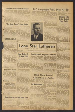 Primary view of object titled 'Lone Star Lutheran (Seguin, Tex.), Vol. 44, No. 14, Ed. 1 Saturday, February 2, 1963'.