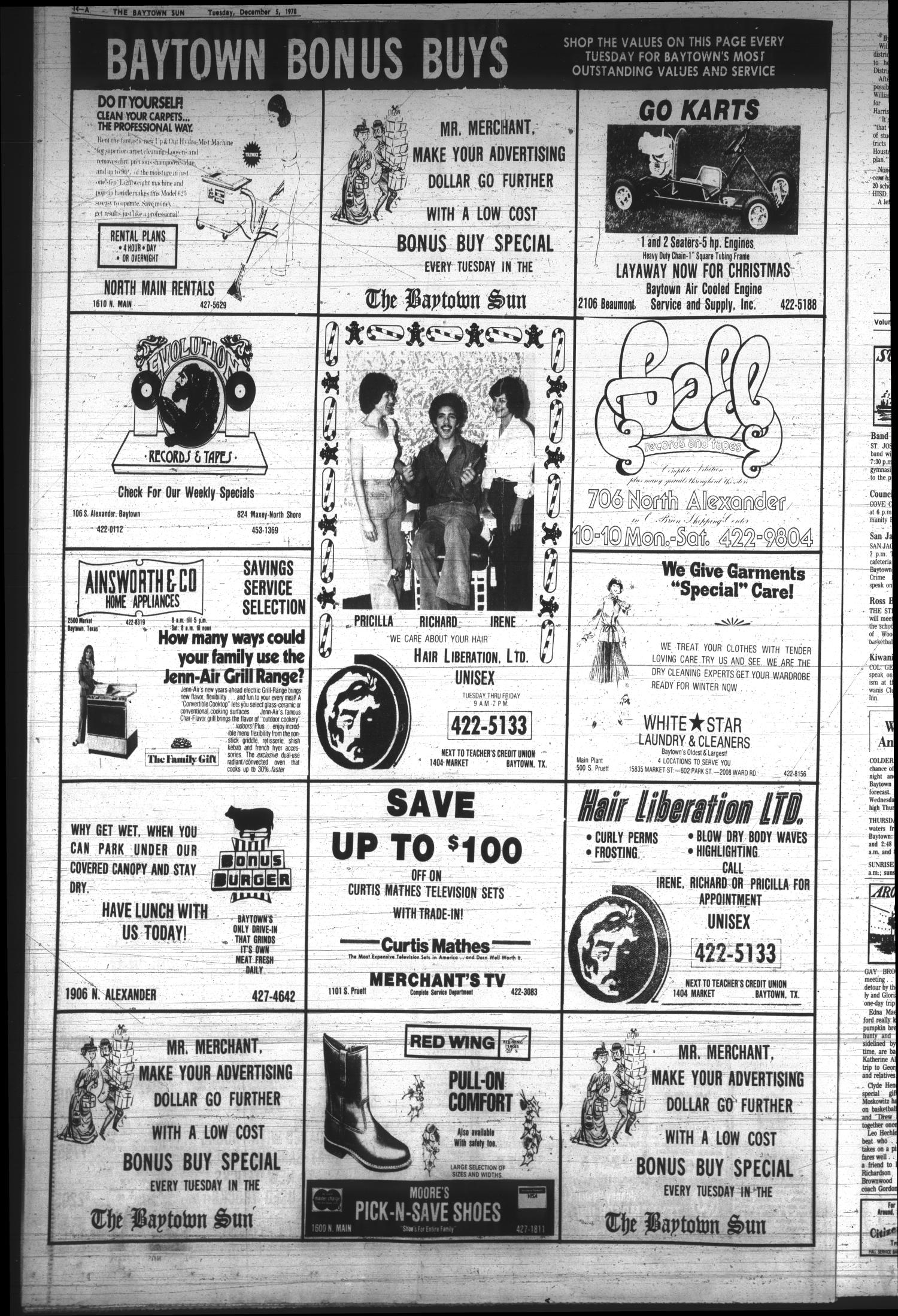 The Baytown Sun (Baytown, Tex.), Vol. 57, No. 049, Ed. 1 Tuesday, December 5, 1978
                                                
                                                    [Sequence #]: 14 of 14
                                                
