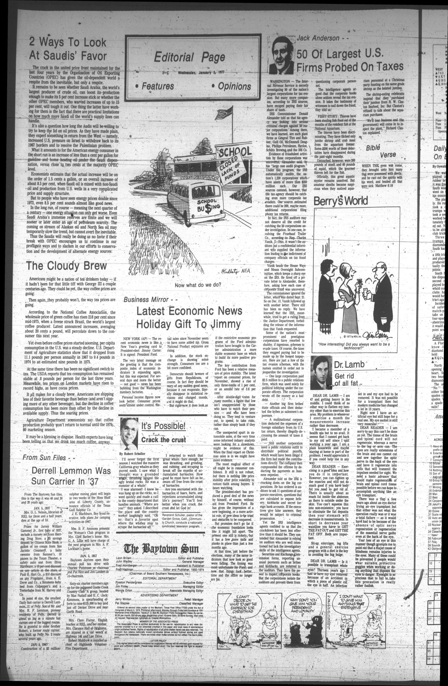 The Baytown Sun (Baytown, Tex.), Vol. 55, No. 72, Ed. 1 Wednesday, January 5, 1977
                                                
                                                    [Sequence #]: 17 of 23
                                                
