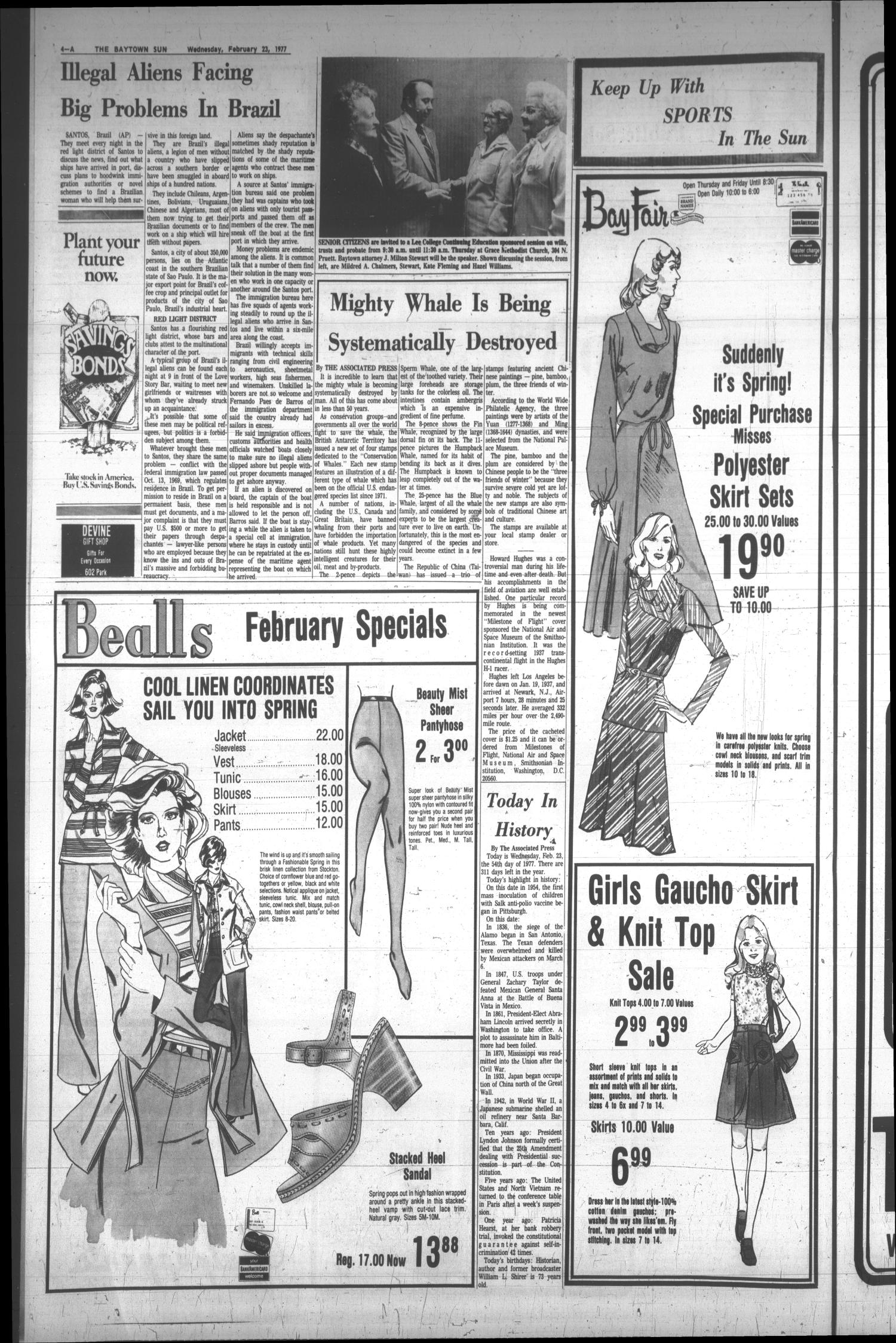 The Baytown Sun (Baytown, Tex.), Vol. 55, No. 114, Ed. 1 Wednesday, February 23, 1977
                                                
                                                    [Sequence #]: 4 of 38
                                                