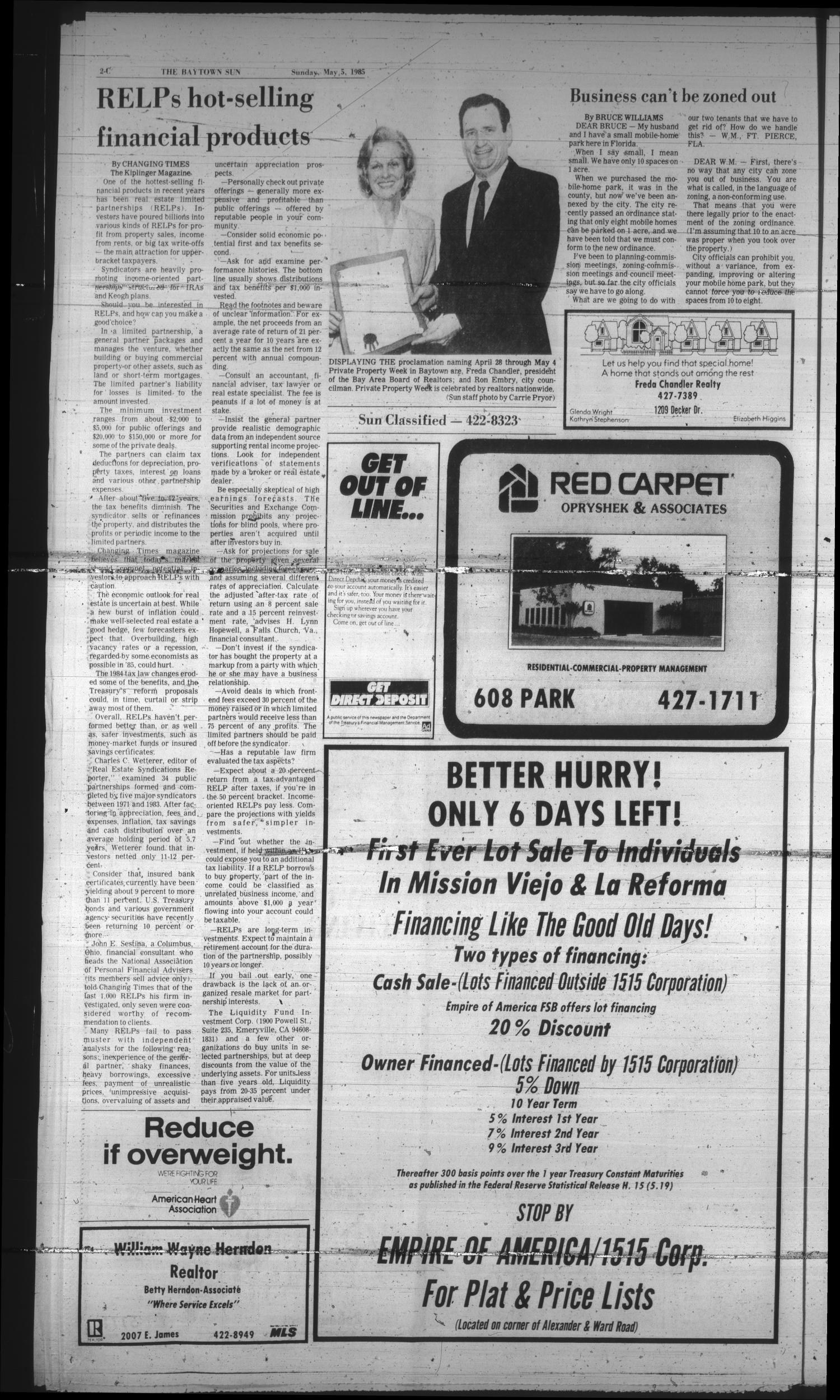 The Baytown Sun (Baytown, Tex.), Vol. 63, No. 158, Ed. 1 Sunday, May 5, 1985
                                                
                                                    [Sequence #]: 22 of 39
                                                