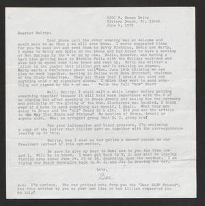 Primary view of object titled '[Letter from Bee Haydu to Smitty, June 4, 1979]'.
