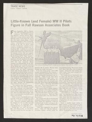 Primary view of object titled '[Clipping: Little-Known (and Female) WW II Pilots Figure in Fall Rawson Associates Book]'.