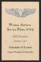 Pamphlet: Women Airforce Service Pilots, WWII: 2000 Reunion Schedule of Events