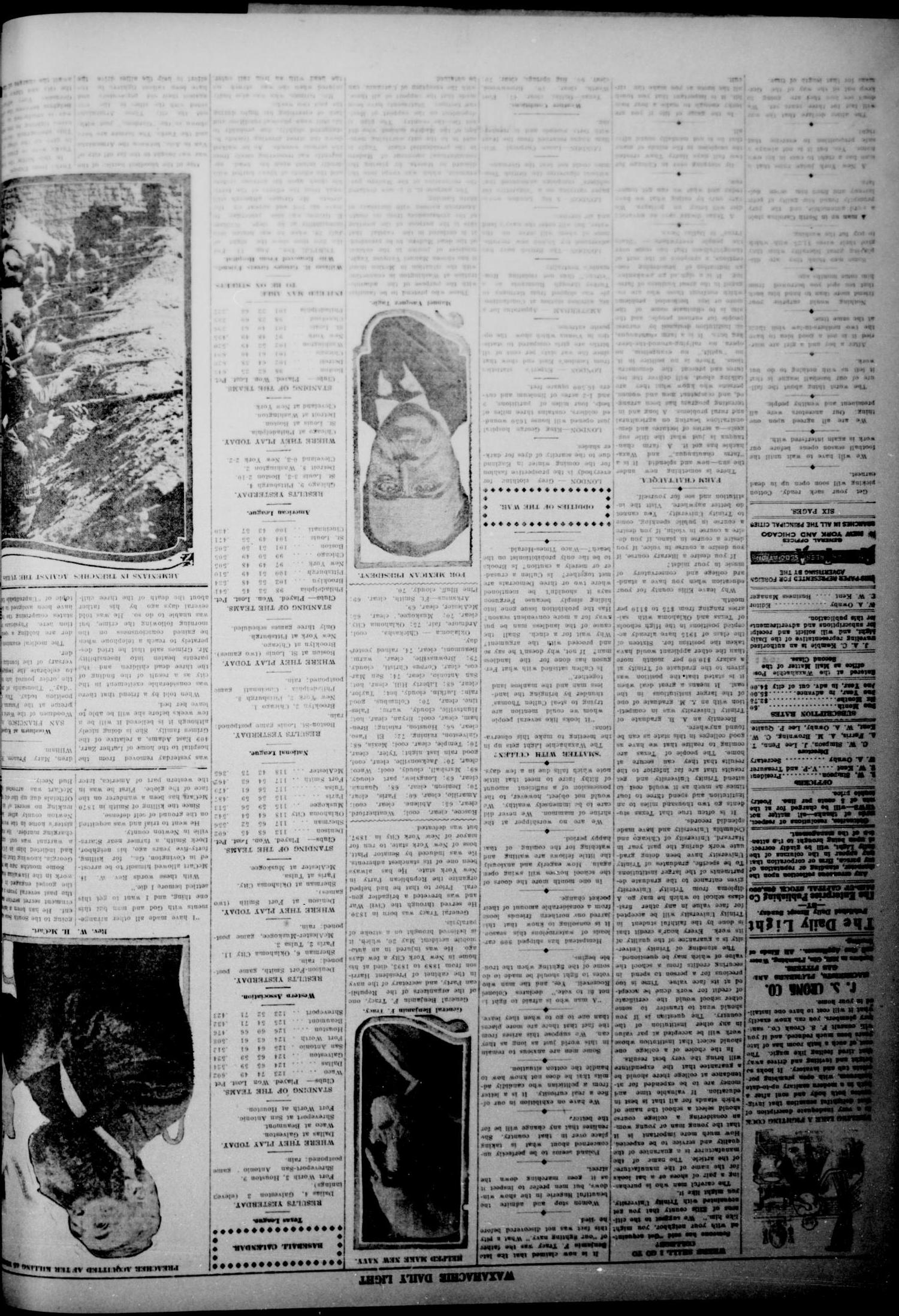Waxahachie Daily Light (Waxahachie, Tex.), Vol. 23, No. 119, Ed. 1 Wednesday, August 11, 1915
                                                
                                                    [Sequence #]: 4 of 6
                                                