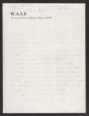 Primary view of object titled '[Letter from Lillian Roberts, March 6, 1979]'.
