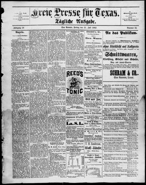 Primary view of object titled 'Freie Presse für Texas. (San Antonio, Tex.), Vol. 18, No. 32, Ed. 1 Friday, July 21, 1882'.