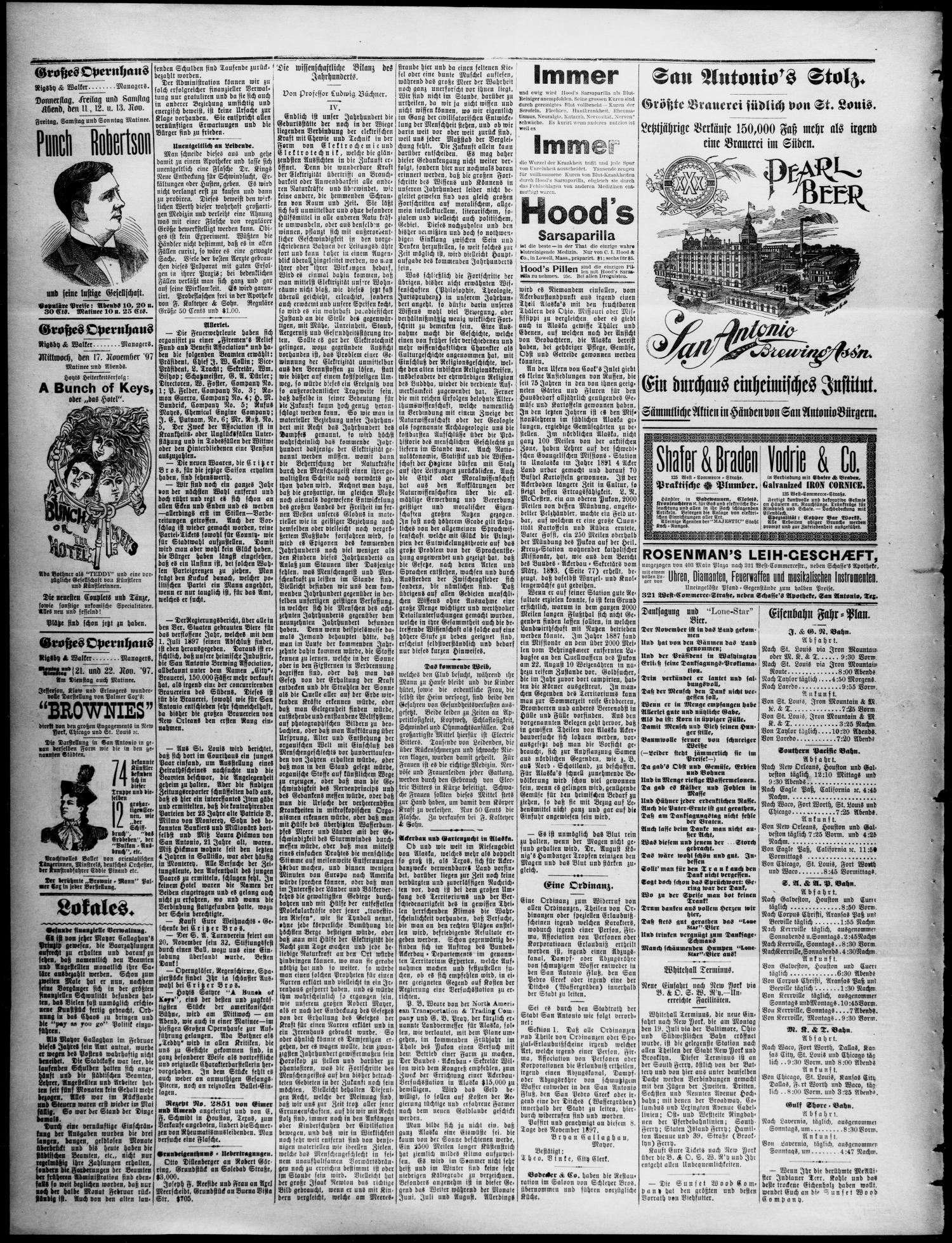 Freie Presse für Texas. (San Antonio, Tex.), Vol. 33, No. 4782, Ed. 1 Friday, November 12, 1897
                                                
                                                    [Sequence #]: 4 of 4
                                                