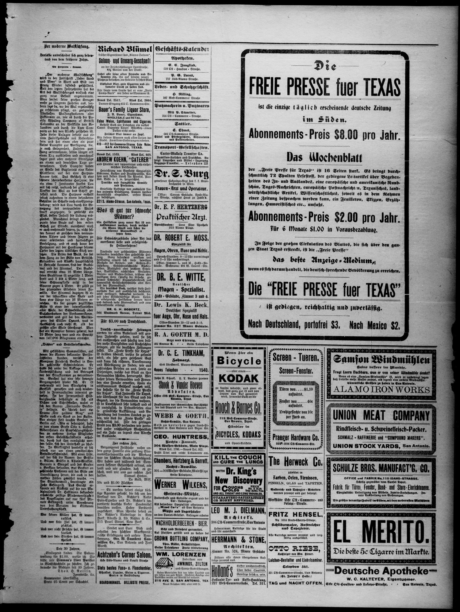 Freie Presse für Texas. (San Antonio, Tex.), Vol. 45, No. 8292, Ed. 1 Tuesday, July 27, 1909
                                                
                                                    [Sequence #]: 3 of 4
                                                