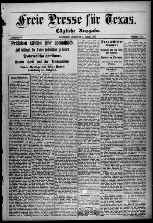 Primary view of object titled 'Freie Presse für Texas. (San Antonio, Tex.), Vol. 52, No. 738, Ed. 1 Friday, January 5, 1917'.