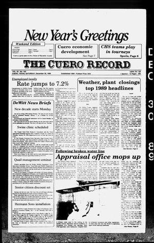 Primary view of object titled 'The Cuero Record (Cuero, Tex.), Vol. 93, No. 103, Ed. 1 Saturday, December 30, 1989'.