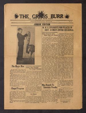 Primary view of object titled 'The Grass Burr (Weatherford, Tex.), No. 11, Ed. 1 Thursday, April 28, 1938'.