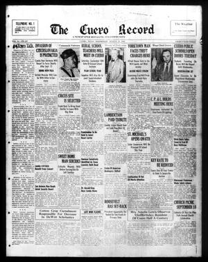 Primary view of object titled 'The Cuero Record (Cuero, Tex.), Vol. 44, No. 207, Ed. 1 Wednesday, August 31, 1938'.