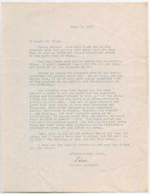 Primary view of object titled '[Letter from Lorene Heitchew to W. J. Bryan, September 9, 1947]'.