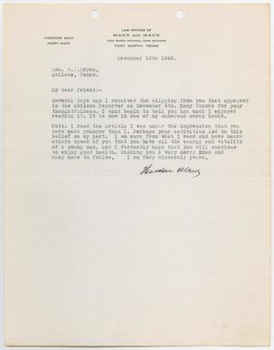 Primary view of object titled '[Letter from Theodore Mack to Honorable W. J. Bryan, December 15, 1942]'.