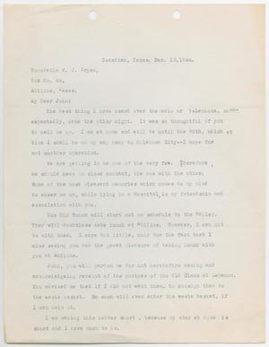 Primary view of object titled '[Letter to Honorable W. J. Bryan, December 16, 1944]'.