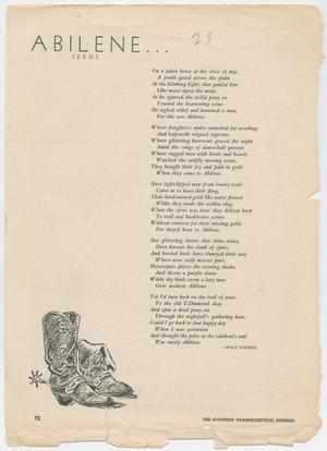 Primary view of object titled '[Poem: Abilene Texas...]'.