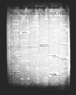 Primary view of object titled 'The Rocksprings Record and Edwards County Leader (Rocksprings, Tex.), Vol. 15, No. 44, Ed. 1 Friday, October 6, 1933'.