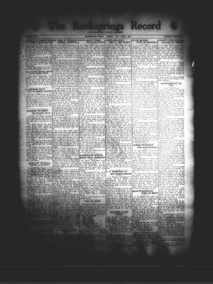 Primary view of object titled 'The Rocksprings Record and Edwards County Leader (Rocksprings, Tex.), Vol. 18, No. 22, Ed. 1 Friday, May 1, 1936'.