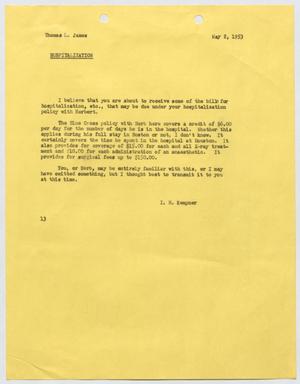 Primary view of object titled '[Letter from I. H. Kempner to Thomas L. James, May 2, 1953]'.