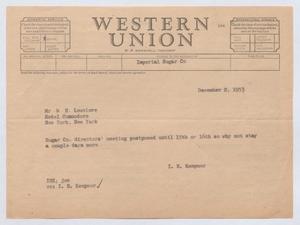 Primary view of object titled '[Letter from I. H. Kempner to W. H. Louviere, December 2, 1953]'.
