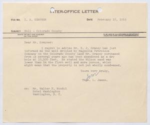 Primary view of object titled '[Letter from Thomas L. James to I. H. Kempner, February 18, 1953]'.