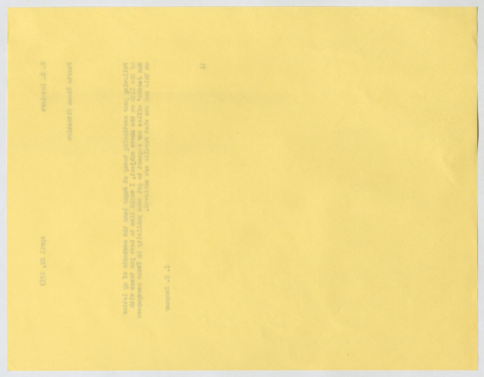 [Letter from I. H. Kempner to W. H. Louviere, April 22, 1953]
                                                
                                                    [Sequence #]: 2 of 2
                                                