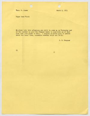 Primary view of object titled '[Letter from I. H. Kempner to Thomas L. James, March 2, 1953]'.