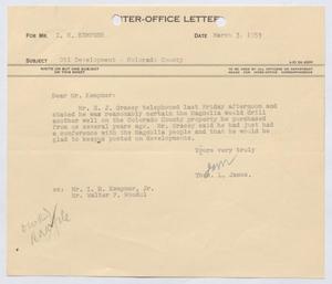 Primary view of object titled '[Letter from Thomas L. James to I. H. Kempner, March 3, 1953]'.