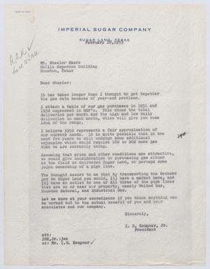 Primary view of object titled '[Letter from I. H. Kempner, Jr. to Wheeler Nazro, February 10, 1953]'.