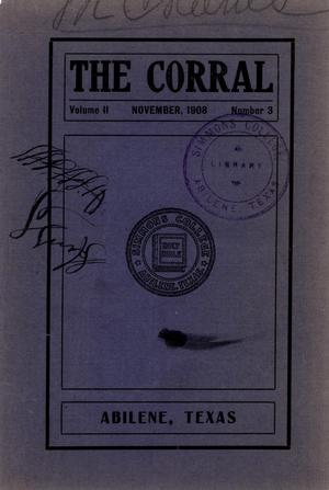 Primary view of object titled 'The Corral, Volume 2, Number 3, November, 1908'.
