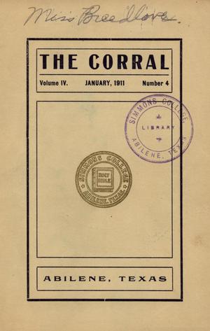 Primary view of object titled 'The Corral, Volume 4, Number 4, January, 1911'.