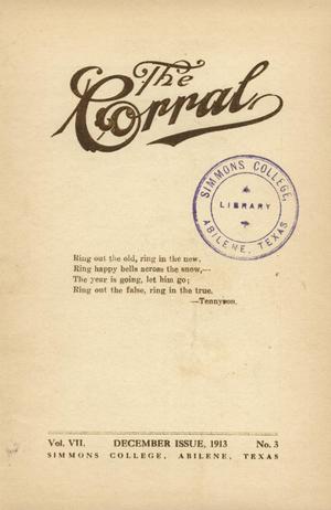 Primary view of object titled 'The Corral, Volume 7, Number 3, December, 1913'.