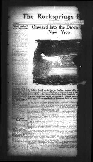 Primary view of object titled 'The Rocksprings Record and Edwards County Leader (Rocksprings, Tex.), Vol. 12, No. [3], Ed. 1 Friday, December 27, 1929'.