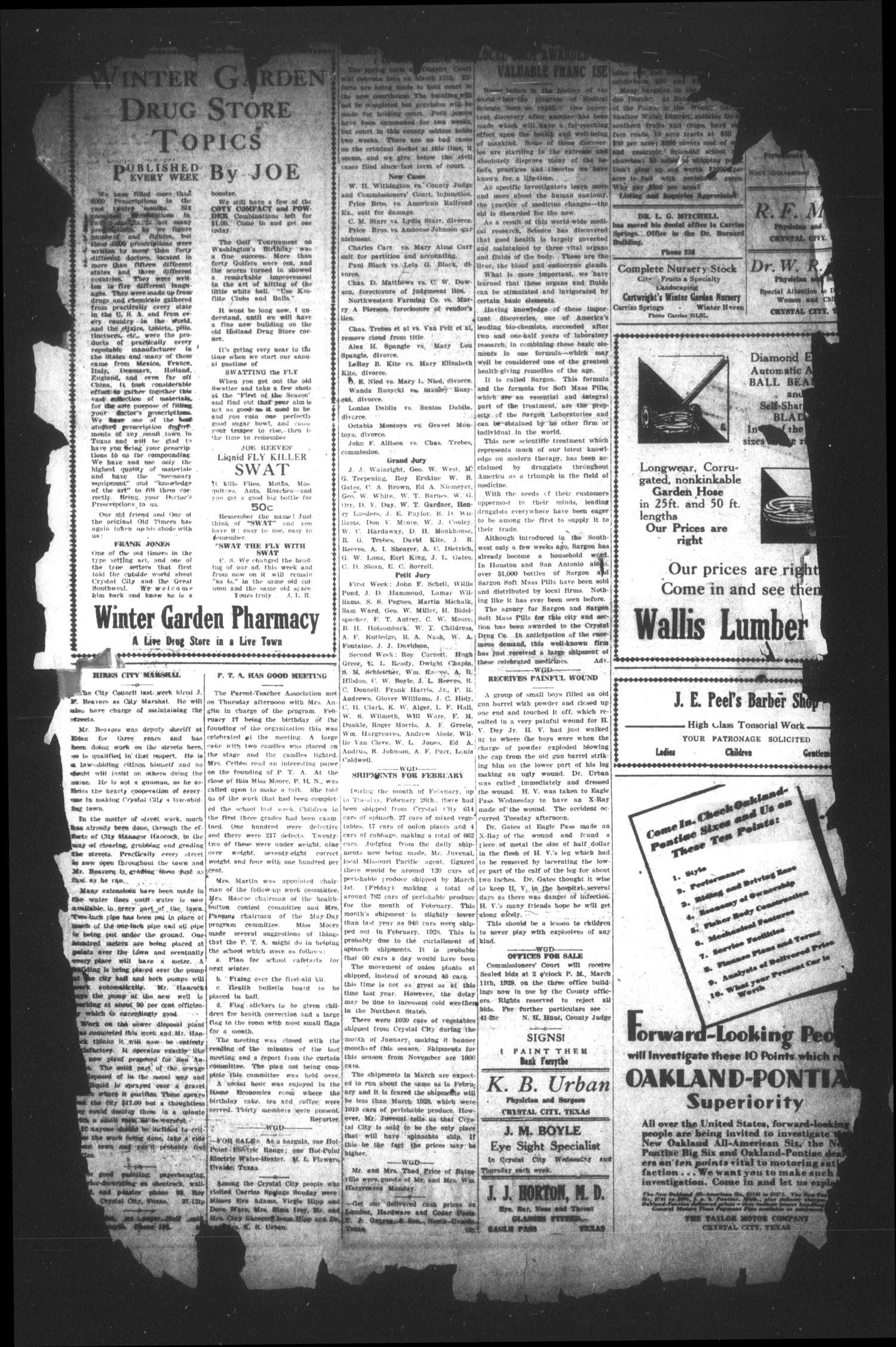 Zavala County Sentinel (Crystal City, Tex.), Vol. [17], No. 43, Ed. 1 Friday, March 15, 1929
                                                
                                                    [Sequence #]: 6 of 8
                                                