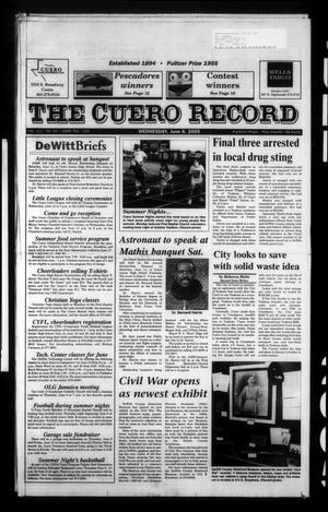 Primary view of object titled 'The Cuero Record (Cuero, Tex.), Vol. 111, No. 23, Ed. 1 Wednesday, June 8, 2005'.
