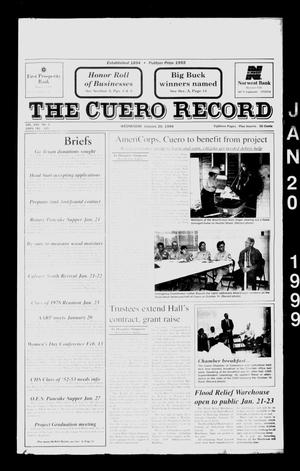 Primary view of object titled 'The Cuero Record (Cuero, Tex.), Vol. 105, No. 3, Ed. 1 Wednesday, January 20, 1999'.