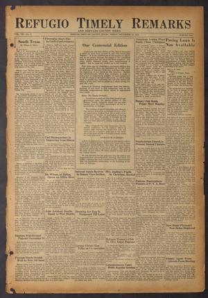 Primary view of object titled 'Refugio Timely Remarks and Refugio County News (Refugio, Tex.), Vol. 7, No. 8, Ed. 1 Friday, December 14, 1934'.