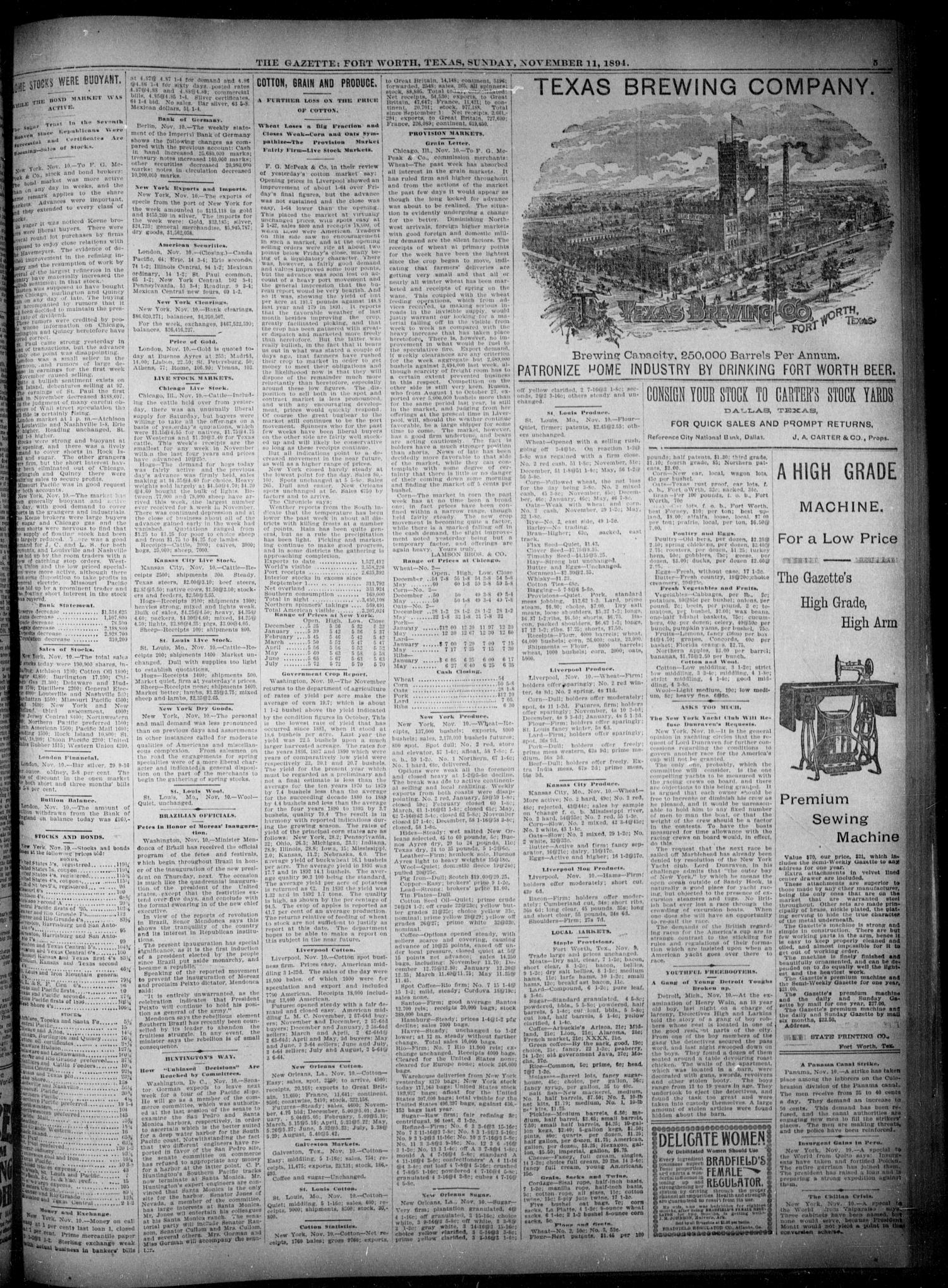 Fort Worth Gazette. (Fort Worth, Tex.), Vol. 18, No. 352, Ed. 1, Sunday, November 11, 1894
                                                
                                                    [Sequence #]: 13 of 16
                                                