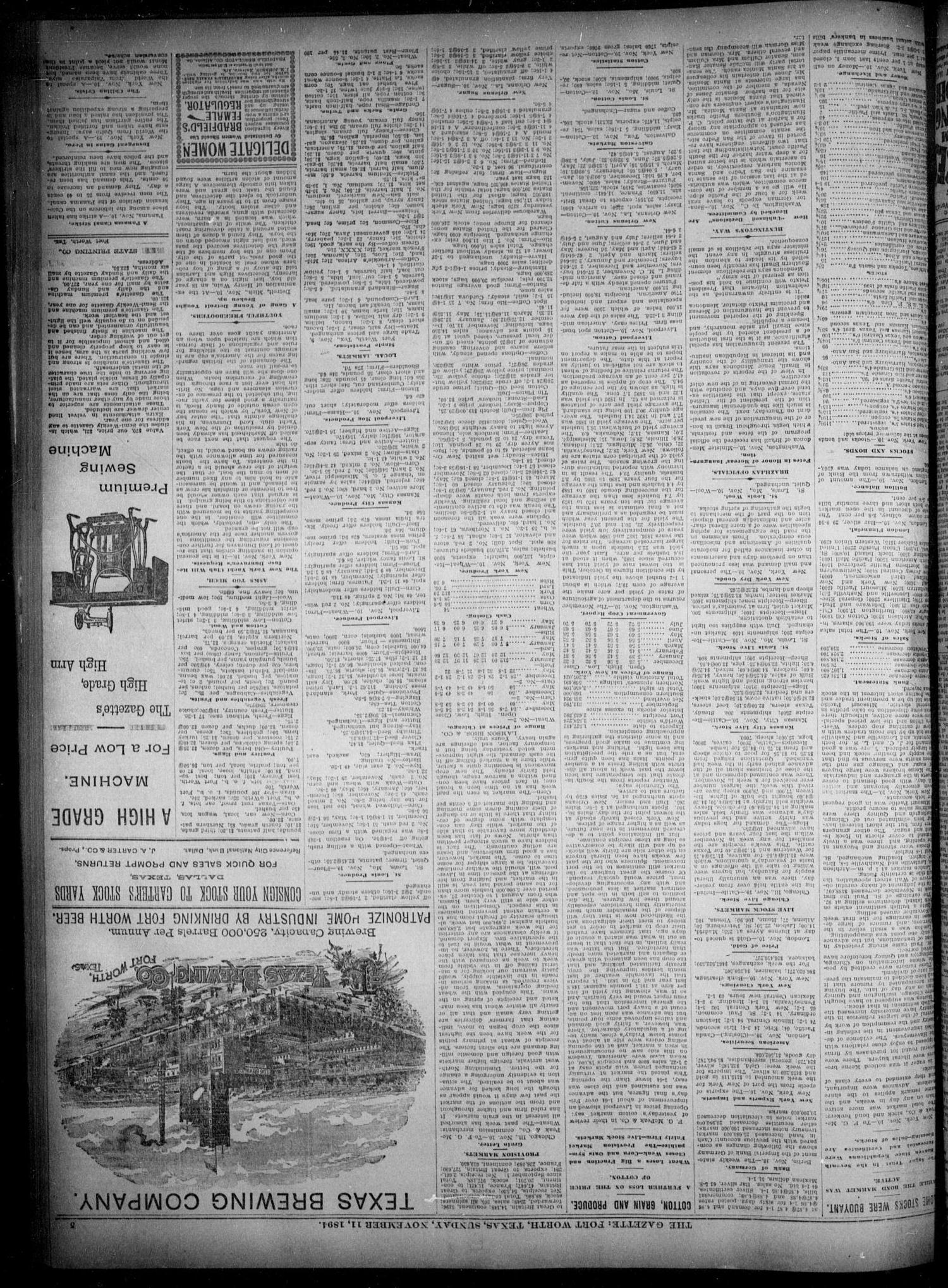 Fort Worth Gazette. (Fort Worth, Tex.), Vol. 18, No. 352, Ed. 1, Sunday, November 11, 1894
                                                
                                                    [Sequence #]: 13 of 16
                                                