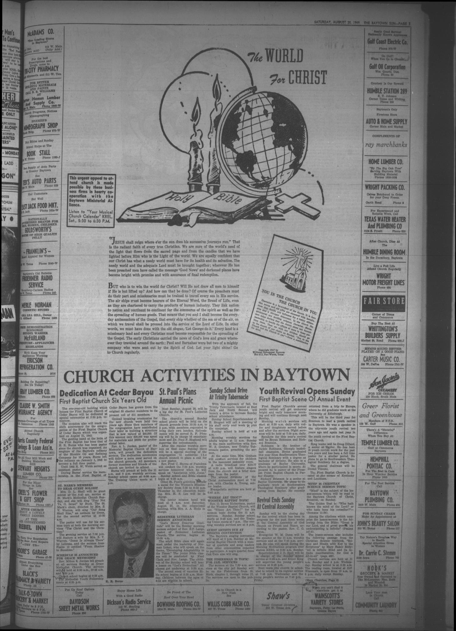 The Baytown Sun (Baytown, Tex.), Vol. 31, No. 65, Ed. 1 Saturday, August 20, 1949
                                                
                                                    [Sequence #]: 3 of 8
                                                