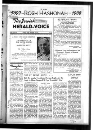 Primary view of object titled 'The Jewish Herald-Voice (Houston, Tex.), Vol. 33, No. 25, Ed. 1 Thursday, September 22, 1938'.