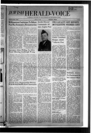 Primary view of object titled 'Jewish Herald-Voice (Houston, Tex.), Vol. 36, No. 19, Ed. 1 Thursday, July 31, 1941'.