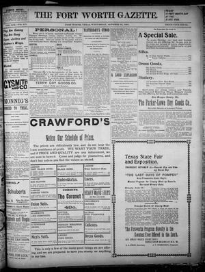 Primary view of object titled 'Fort Worth Gazette. (Fort Worth, Tex.), Vol. 19, No. 317, Ed. 1, Wednesday, October 30, 1895'.