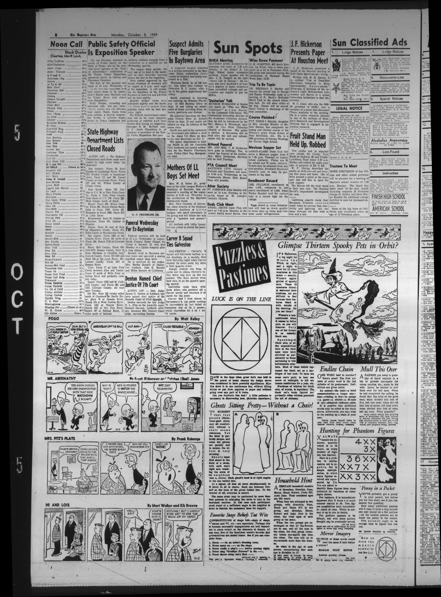 The Baytown Sun (Baytown, Tex.), Vol. 39, No. 45, Ed. 1 Monday, October 5, 1959
                                                
                                                    [Sequence #]: 8 of 10
                                                