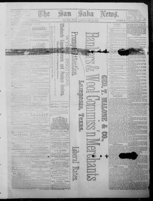 Primary view of object titled 'The San Saba News. (San Saba, Tex.), Vol. 10, No. 36, Ed. 1, Saturday, May 31, 1884'.