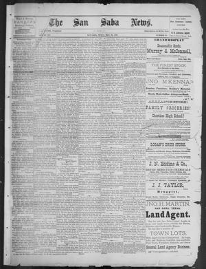 Primary view of object titled 'The San Saba News. (San Saba, Tex.), Vol. 15, No. 28, Ed. 1, Friday, May 10, 1889'.