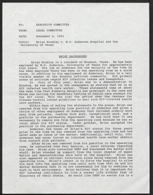 Primary view of object titled '[Letter from Legal Committee to the Executive Committee, December 6, 1991]'.