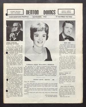 Primary view of object titled 'Denton Doings (Denton, Tex.), Ed. 1, November 1962'.