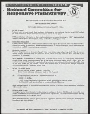 Primary view of object titled '[National Committee for Responsive Philanthropy]'.